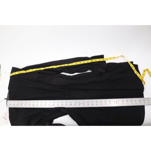 NWT Zara Women’s Size Medium Textured Dress Ruffles Black long sleeve 4215 - Picture 8 of 11